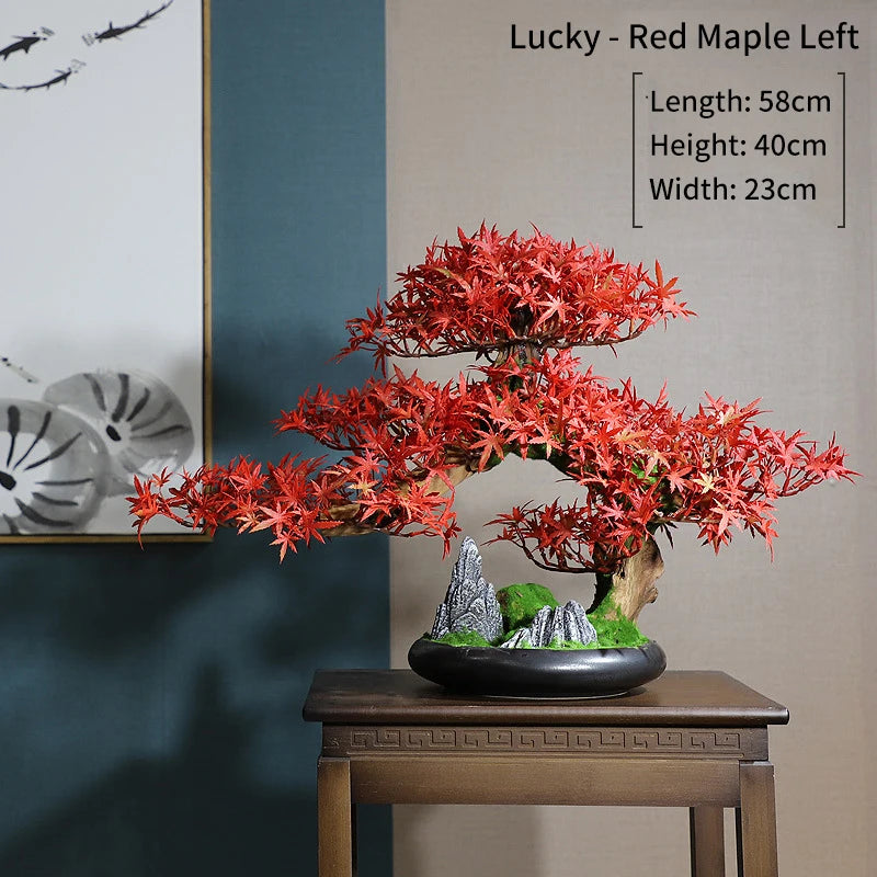 Simulation Welcome Pine Landscaping Decorations, Green Plant Bonsai Ornaments, Home, Living Room, Hotel, Porch Decoration