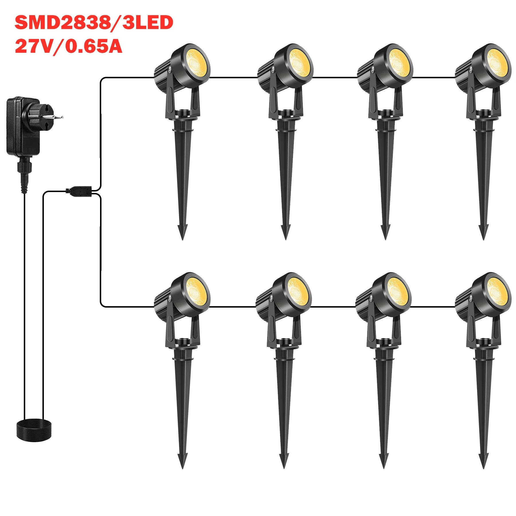 2/4/6/8/10 Lights Low Voltage Landscape Lighting 12V/27V Outdoor Lamp Garden Decoration Outdoor Lighting 800LM Landscape Light