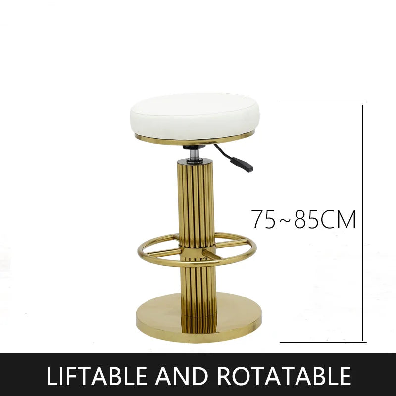 Height-Adjustable Swivel Bar Stools – Stainless Steel Gold Counter Chairs