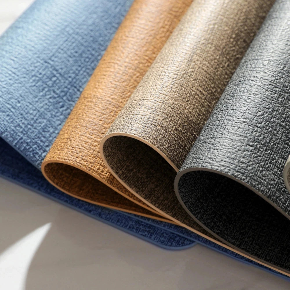 Dual-Sided PU Canvas Texture Placemat,Waterproof Heatproof 43x30cm Non-Slip Dining Table Mat,Washable for Home and Hotel Use