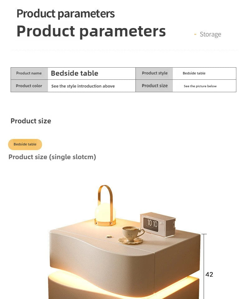 Smart bedside table Creative storage cabinet Bread cabinet Modern simple household bedroom Bedside cabinet Cabinet with lamp