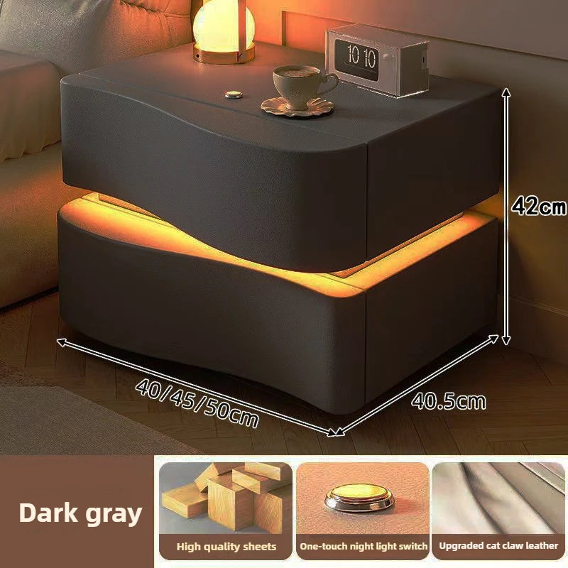 Smart bedside table Creative storage cabinet Bread cabinet Modern simple household bedroom Bedside cabinet Cabinet with lamp