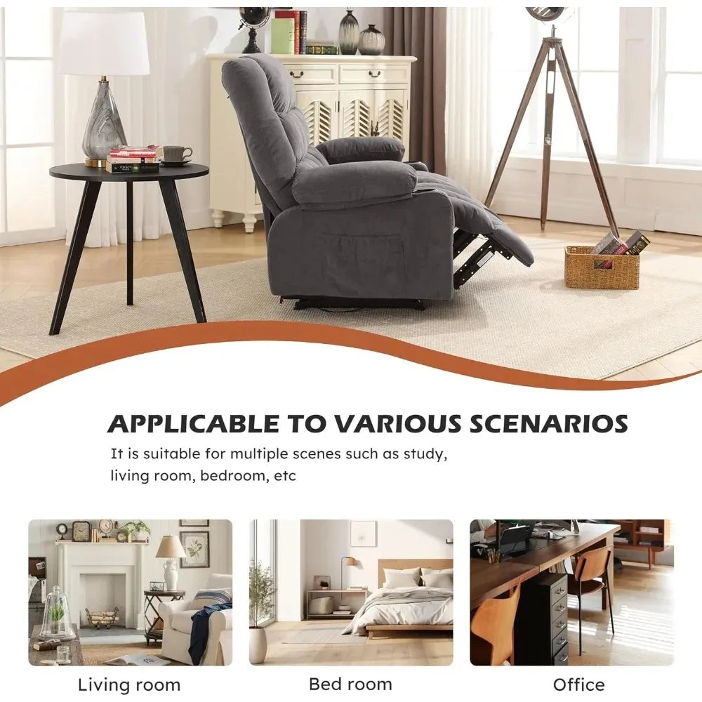 Reclining Loveseat with Cup Holders for Living Room 2 Seat Manual Loveseat Recliner, Modern Power Recliner w/ USB Charging & Sto