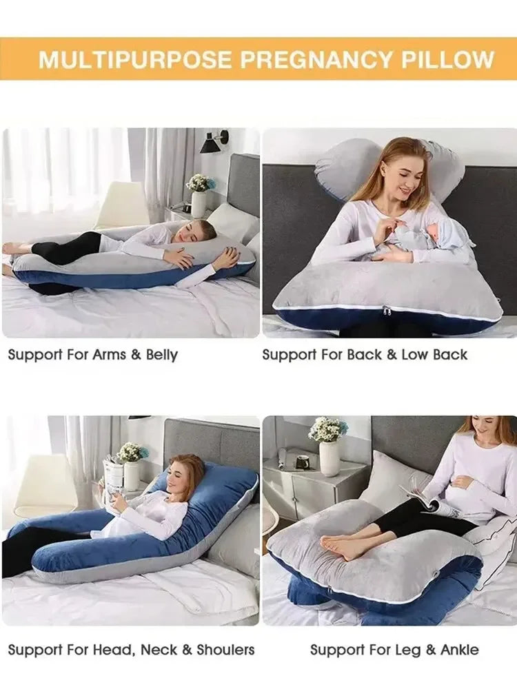 Multifunctional Pregnant Women's Pillow Side Lying Pillow Pure Cotton Detachable and Washable U-shaped Napping Pillow Cushion