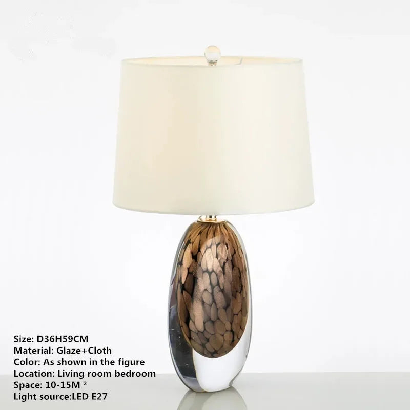 Nordic Glaze Table Lamp Modern Art Iiving Room Bedroom Study Hotel LED Personality Originality Desk Light