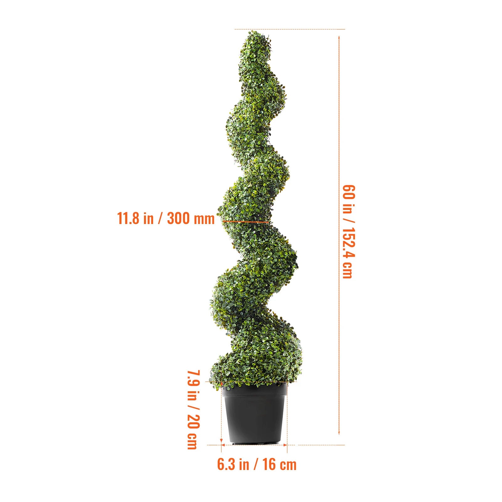 SucceBuy Artificial Boxwood Topiary Tree Faux Plant w/ Extra Leaves Pot Small Decoration UV Rated Set for Home Decor Indoor
