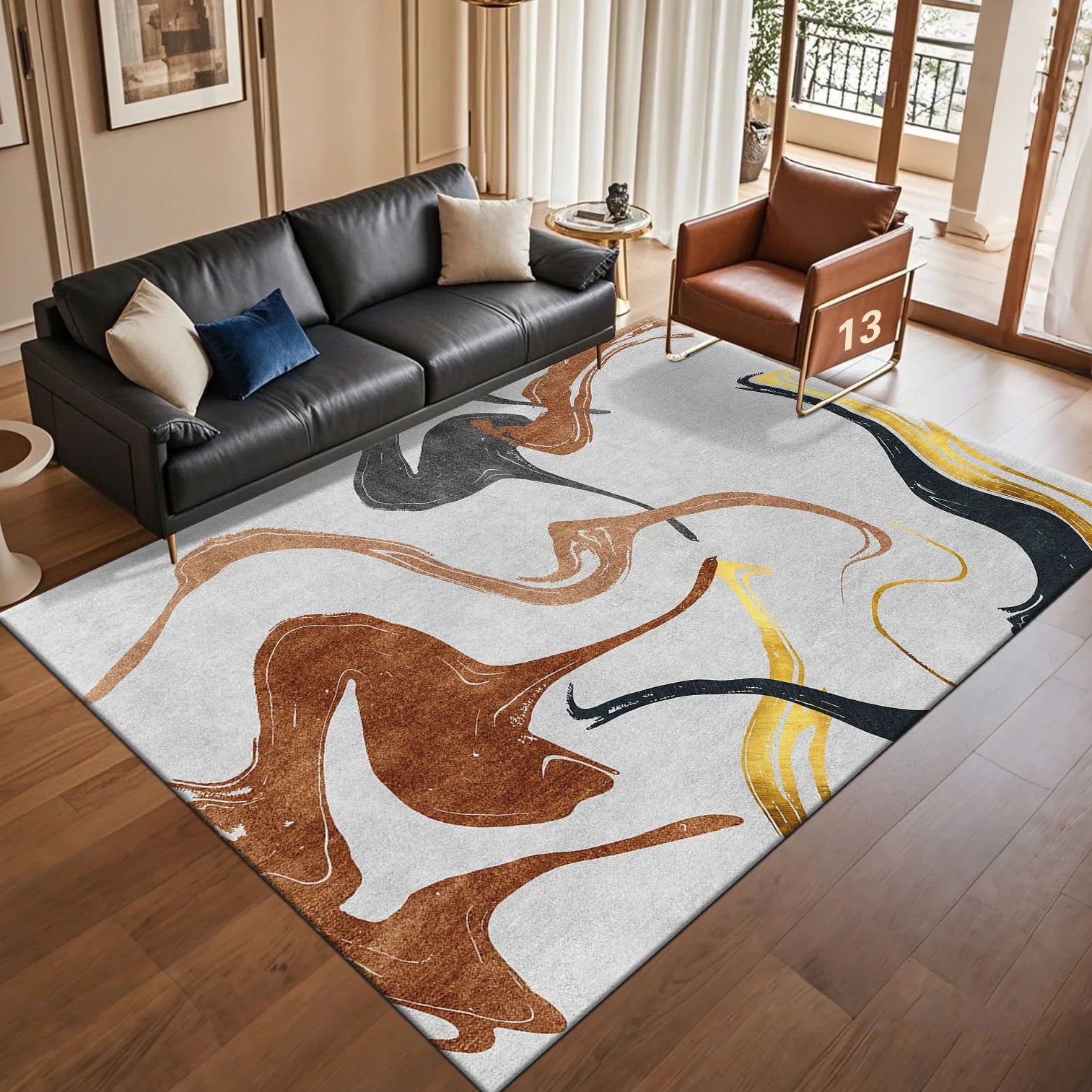 Modern Light Luxury Abstract Carpet for Living Room Coffee Tables Sofa Rugs Bedroom Soft Floor Mat