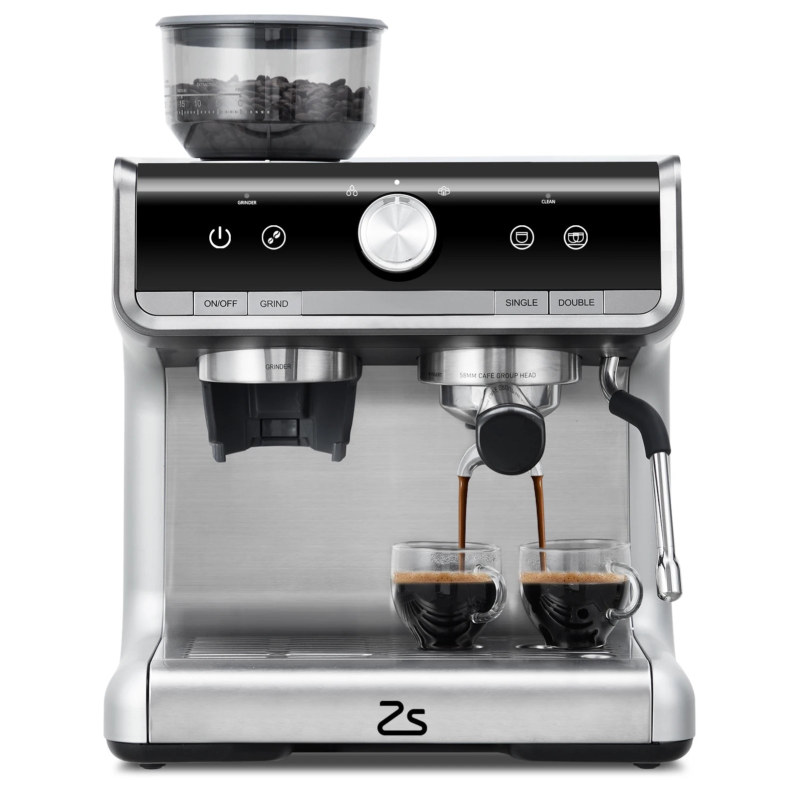 Professional Espresso Machine with Built-In Grinder & Milk Frother – 20 Bar Barista Coffee Maker