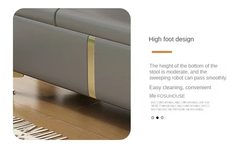 Nordic Shoe Changing Stool – European Style Storage Bench Ottoman