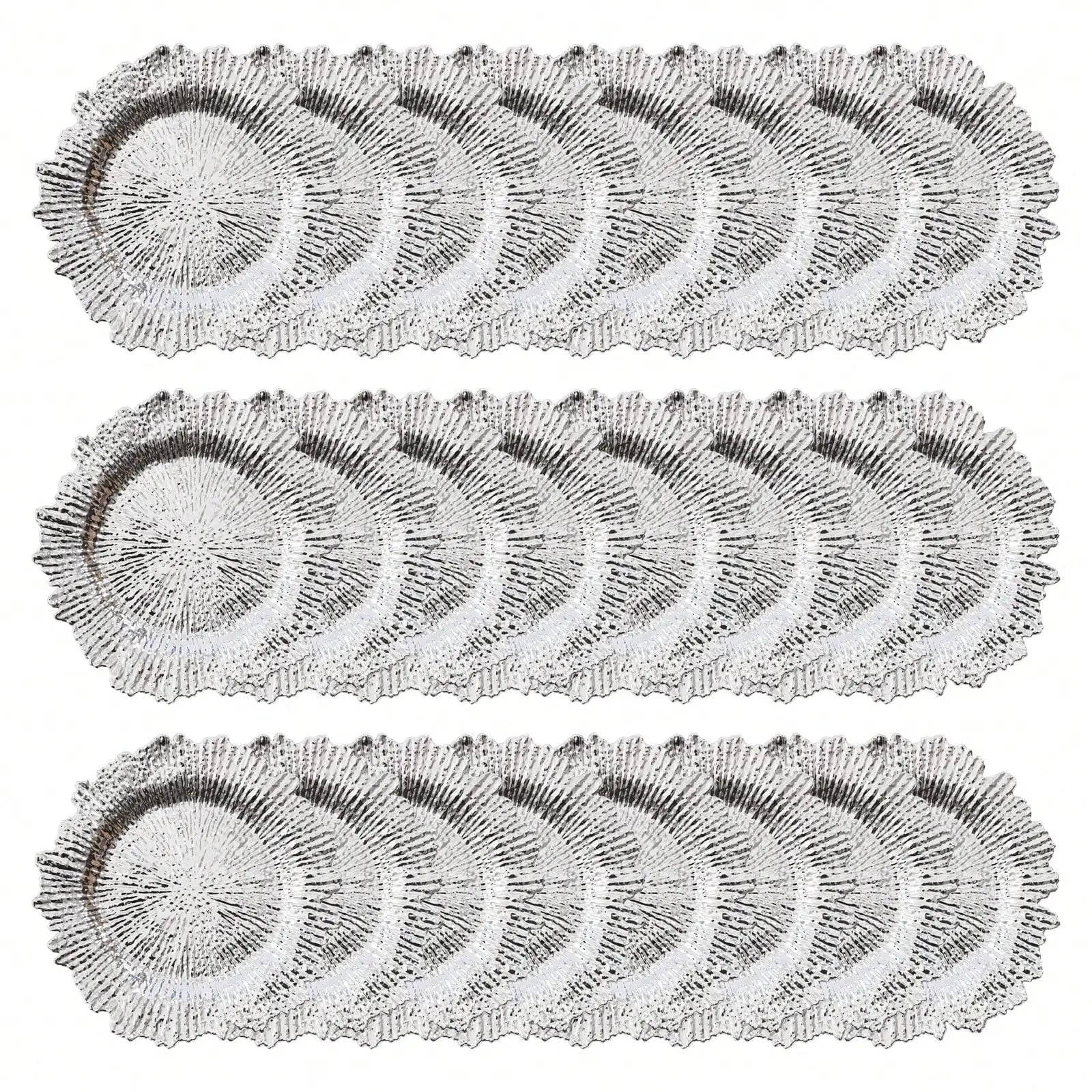 24PCS Floral Reef Charger Plates – 12.6″ Round Decorative Plastic Plate Set