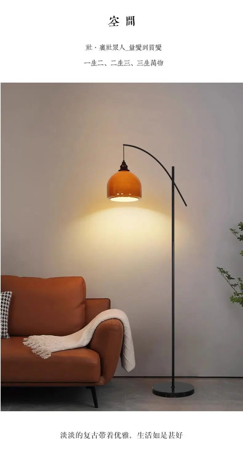 Medieval Floor Lamp Apartment Living Room Retro Sofa Fishing Lamp Bedroom Japanese Floor Light LED Lighting Decorative Lights