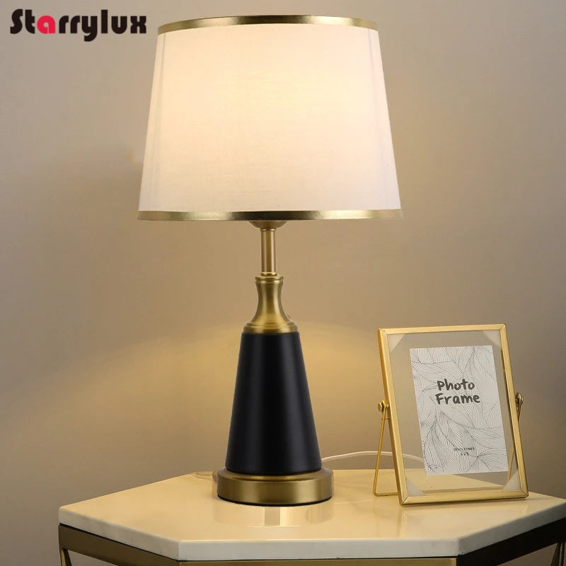 Classic American Sensor Table Lamp Wedding Bedroom Dimmable Touch Bedside Light Romantic Vintage Lamps