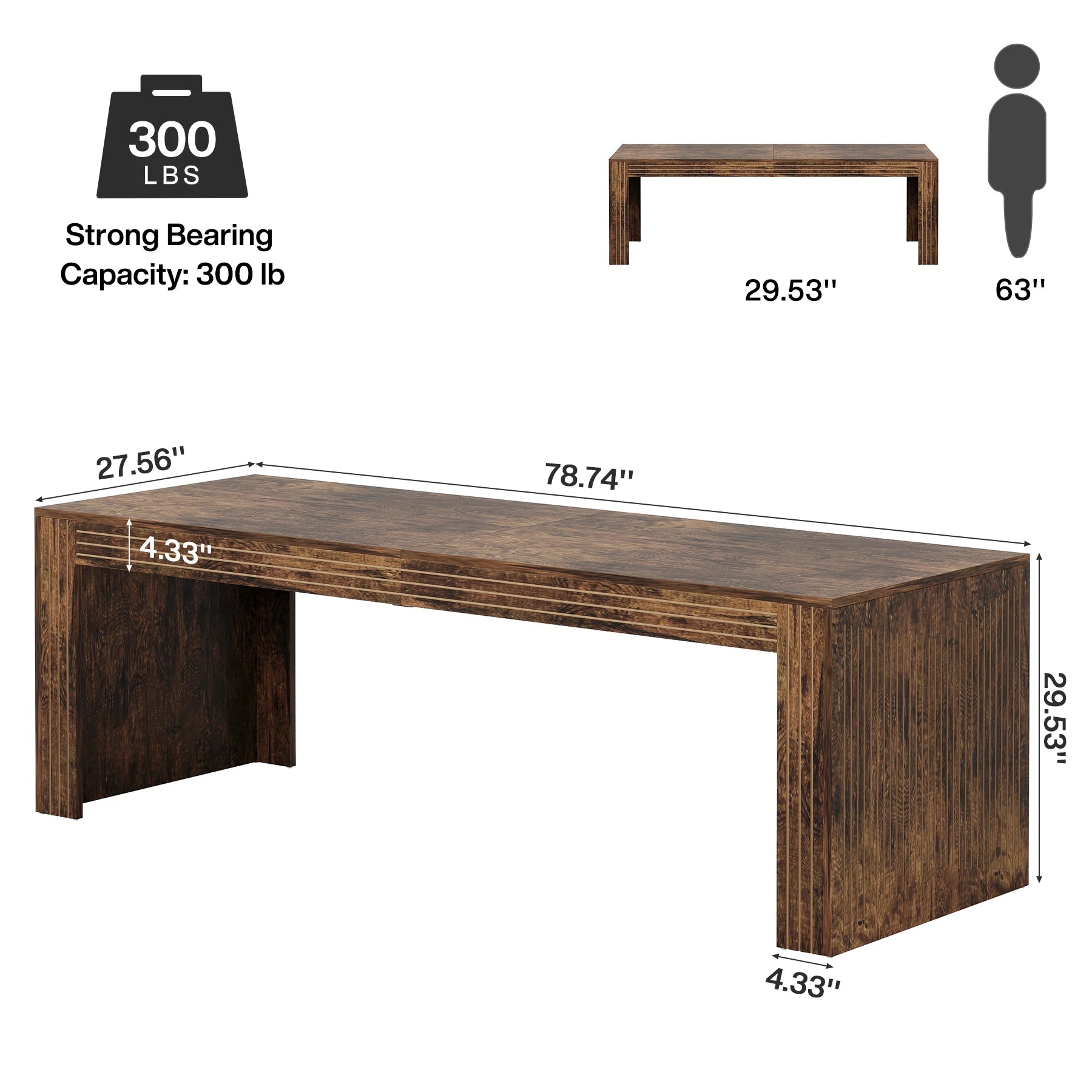 Tribesigns 79-Inch Extra Long Desk, Two Person Double Desk for Home Office, Wooden Long Computer Desk Writing Table for Office