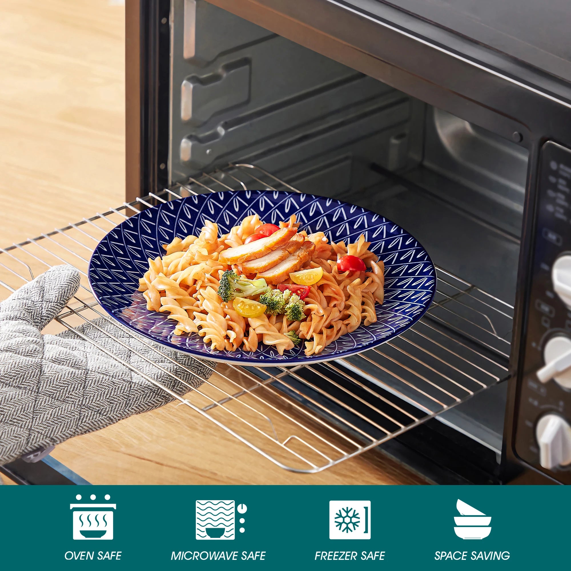 vancasso 12/24/36 Piece Chinese Blue and White Porcelain Plate Set Tableware Set with 4PCS Dinner Plate/Dessert Plate/Ceral Bowl