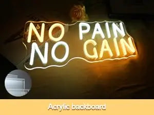No Pain No Gain Led Neon Sign Text Neon Light for In Modern Gyms Offices Bedrooms Offices Piano Rooms Wall Decor Dimmable USB