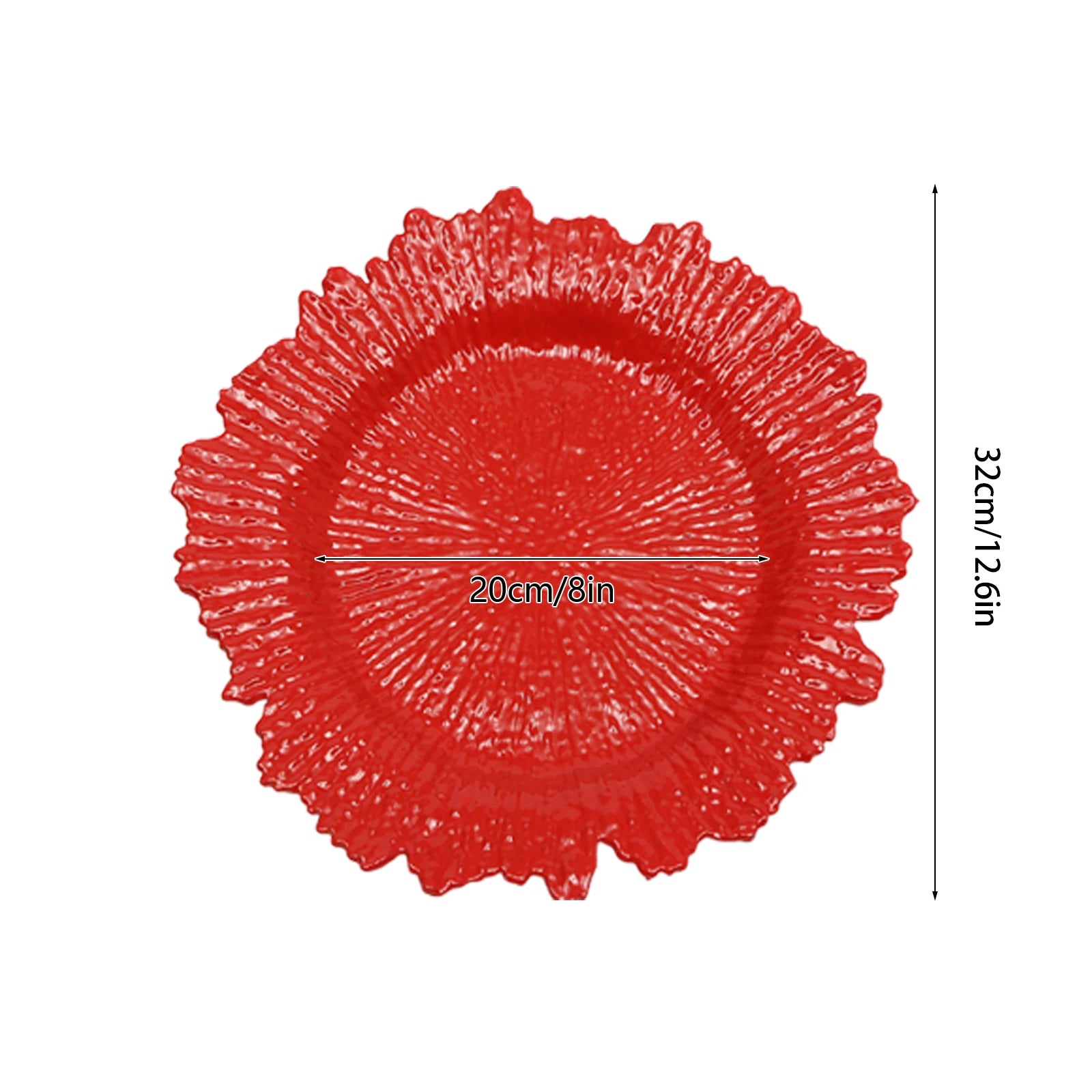 24-Piece 12.6″ Plastic Reef Charger Plates – Round Dinner Chargers (4 Colors)