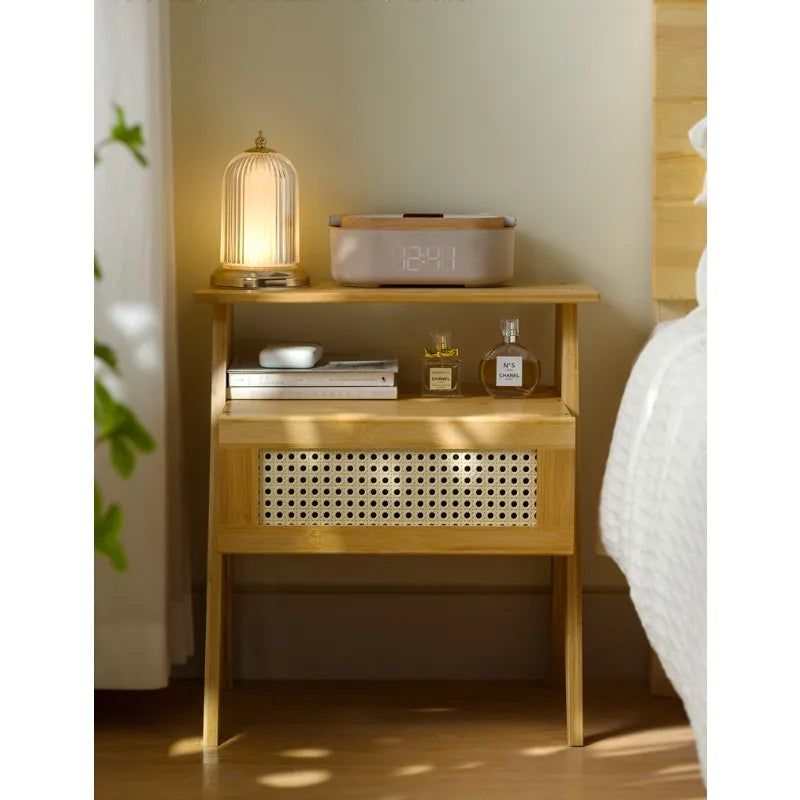 Modern Spa Bedside Storage Cabinet Simple Small Nightstand for Bedroom Home Organization