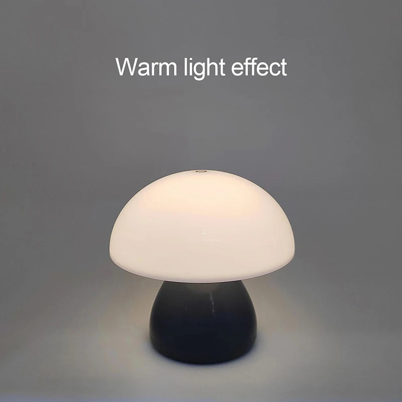 Mushroom Led Table Lamp Charging Touch Desk Coffee Bar, Hotel Bedroom Decoration, Nordic Creative Atmosphere, Small Night Light