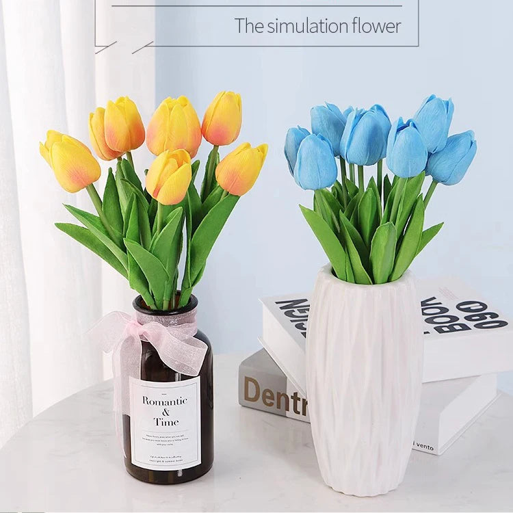 Artificial Tulip Stems – White PE Foam Flowers (33 cm, 1 / 3 / 5 / 10 Pack)