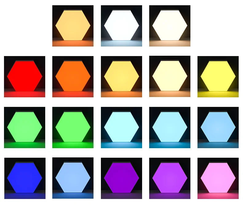 Geometric RGB Smart Lamp DIY Assembly Ambient Night Light Honeycomb Lights Touch Wall Lamp Color Changing Lamp Hexagon LED Light