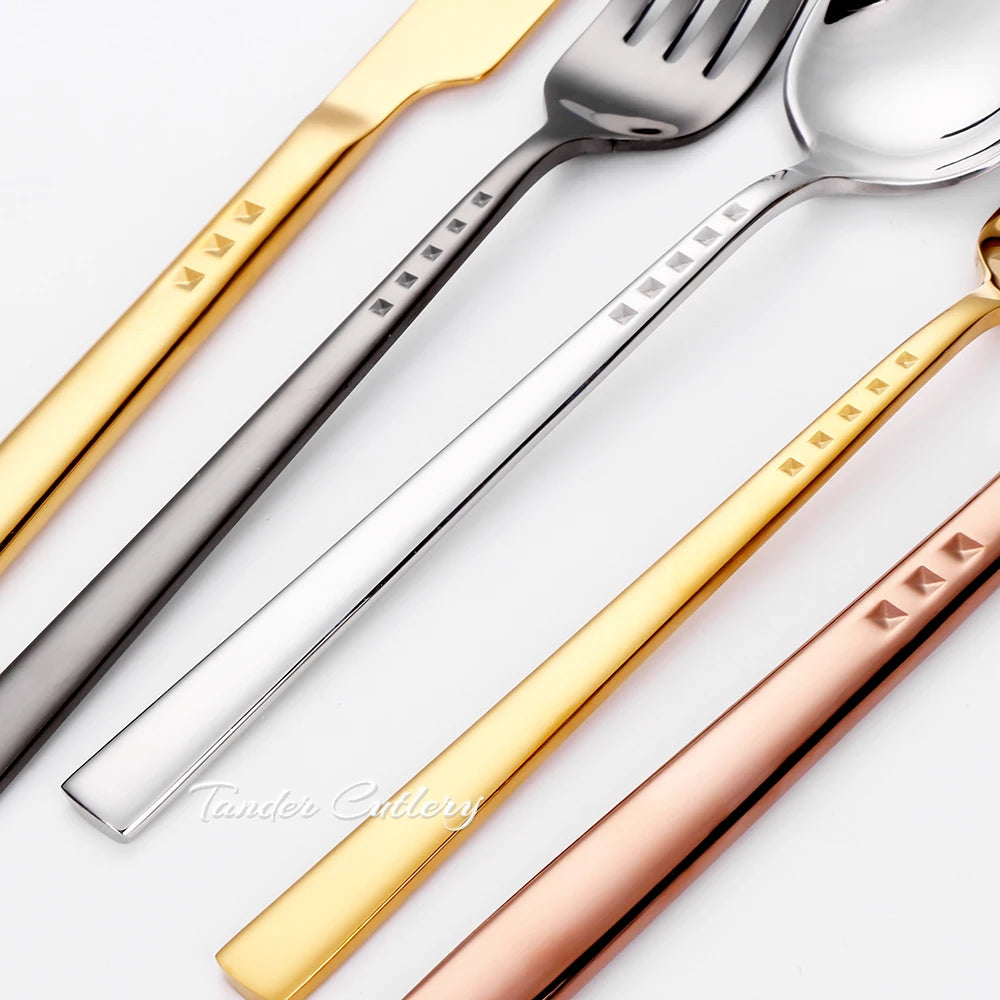 3/4/6/12Pcs Sliver Coffee Spoon Set Stainless Steel 304 Stirring Teaspoons Cake Dessert Spoon For Home Party Gold Tableware
