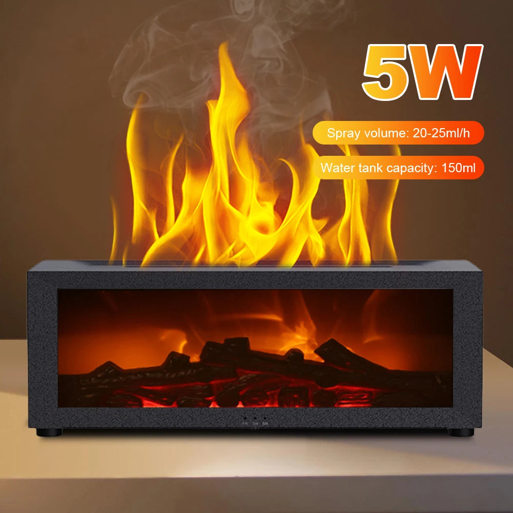 Air Humidifier Essential Oil Diffuser Flame Aroma Humidifier Home Room Fragrance Diffuser with LED Light Aromatherapy Diffuser