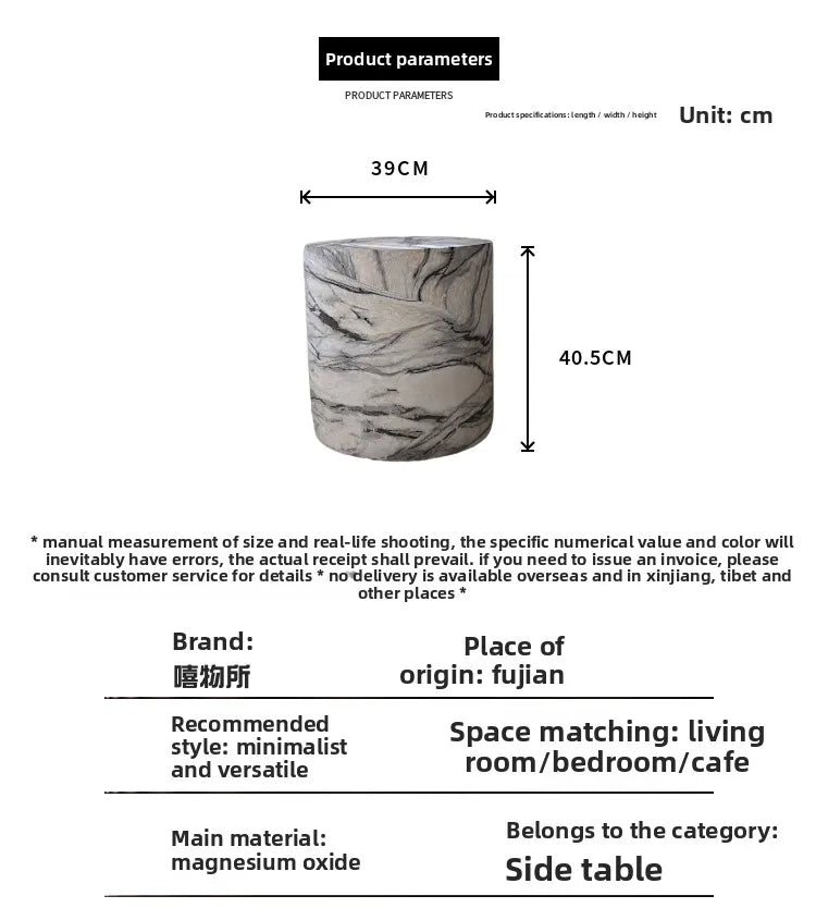 Black White Side Tables Cylindrical Imitate Marble Flowerpot Stand Artistic Coffee Table for Living Room Modern Sofa End Tables