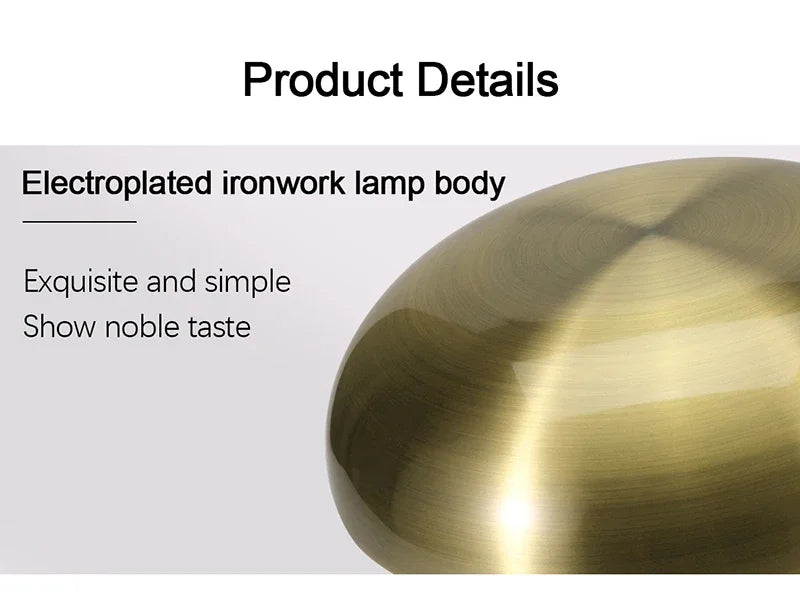 Rechargeable Table Lamp Bedroom Decoration Bar Living Room Bedside Mood Lights Touch Three Level Dimming Metal Mushroom Lamps