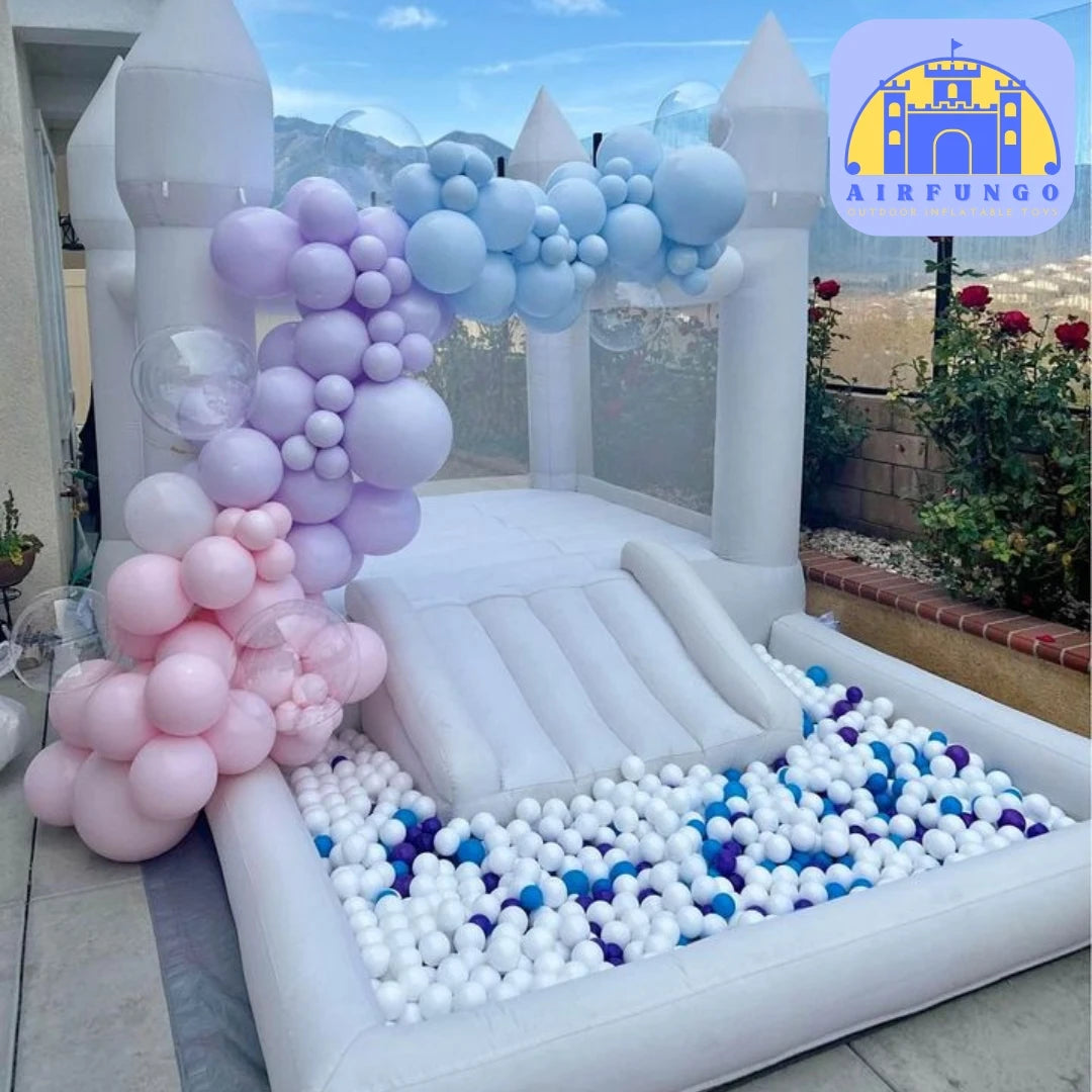Kids Soft Play Bounce House with Slide & Ball Pit – 9×9×7 ft Inflatable Bouncy Castle