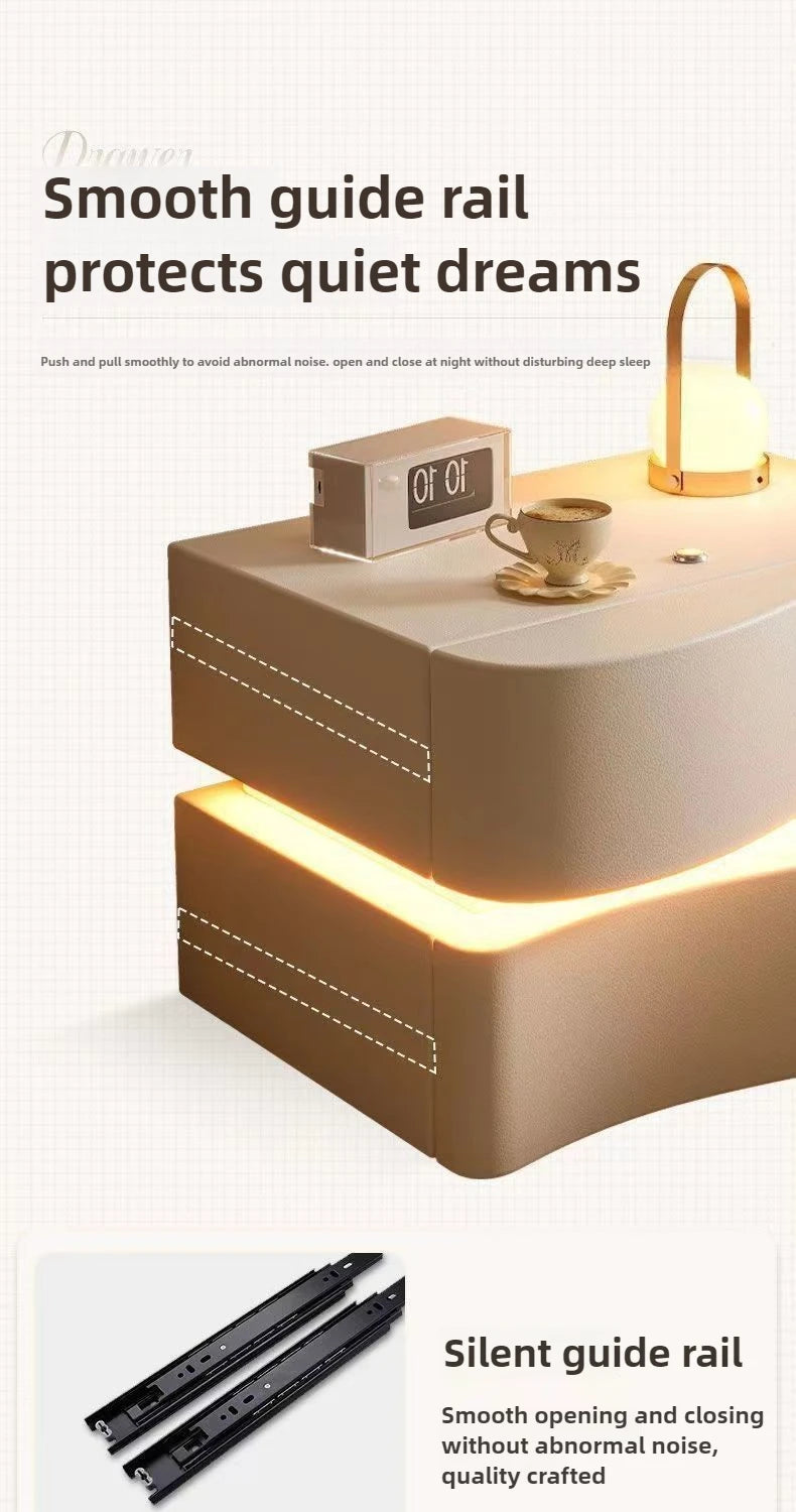 Smart bedside table Creative storage cabinet Bread cabinet Modern simple household bedroom Bedside cabinet Cabinet with lamp