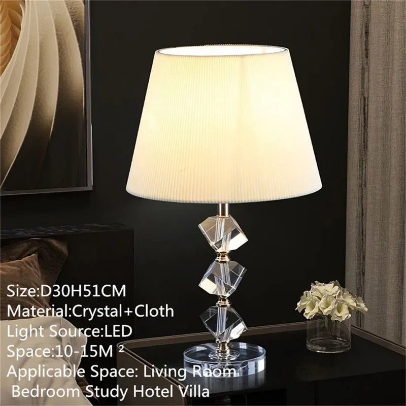 TEMAR Nordic Modern Crystal Table Lamp LED Luxury Living Room Bedroom Study Villa Hotel Home Decoration Light