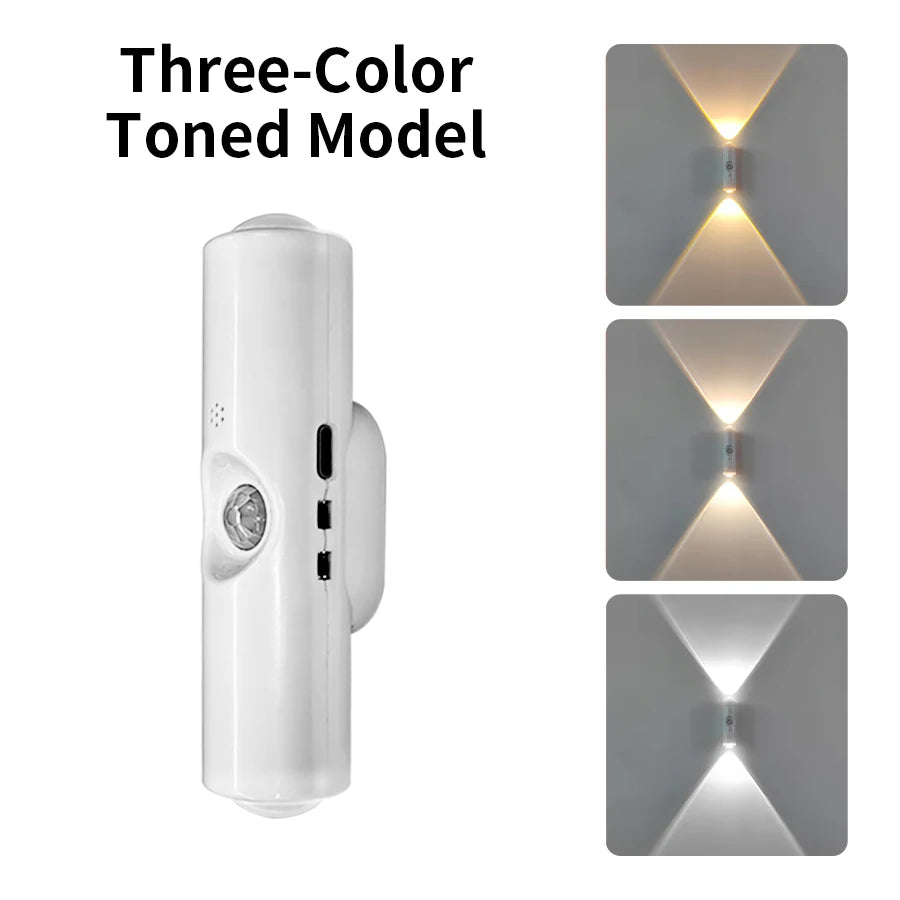 Smart RGB Gradient Wall Light Motion Sensor Magnetic Rechargeable Wall Sunset Lamp for Bedroom Closet Garden Room Decoration