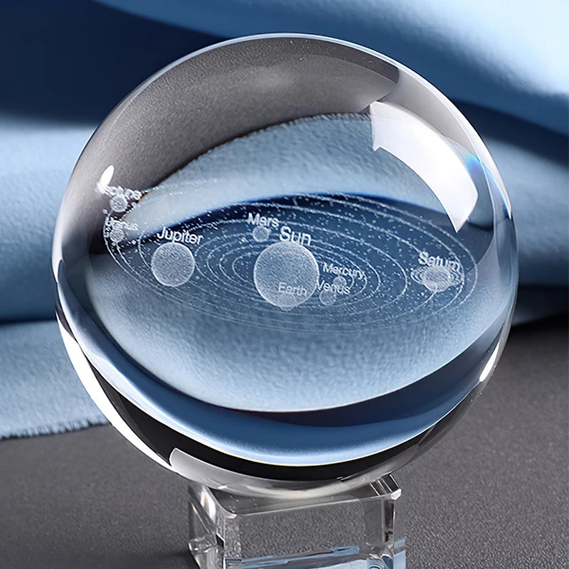 1PC, crystal ball with engraved sun and Milky Way glass balls, home decoration handicrafts