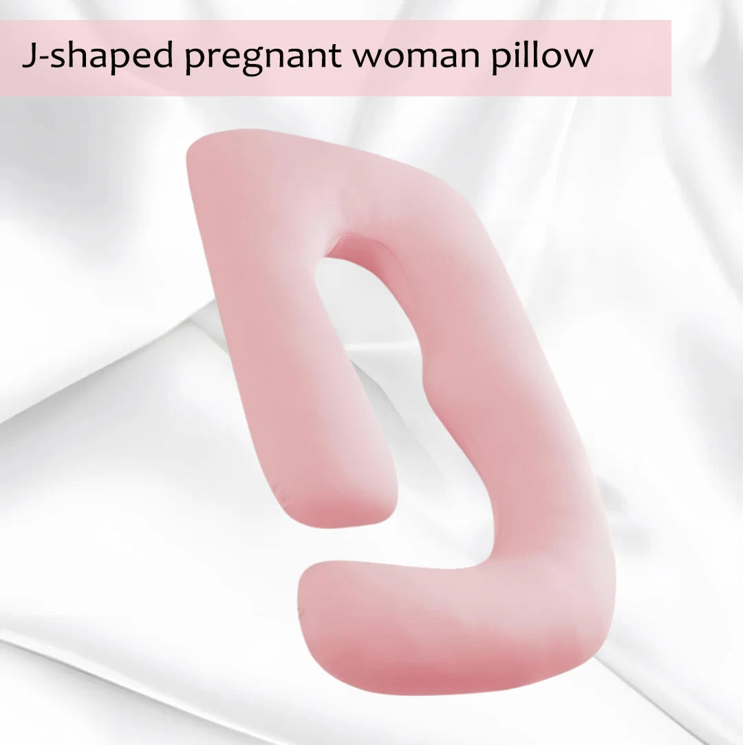 A Multi-Functional Crystal Velvet Pregnancy Pillow with Multiple Colors Available, Waist Protection Side Sleeping Pillow, Removable and Washable J-Shaped Belly Support Pregnancy Pillow, Holiday Gift