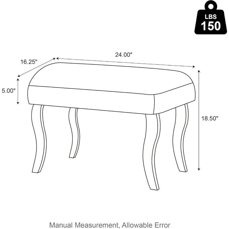 Pink Faux Fur Ottoman Bench – Modern Footrest with Acrylic Legs