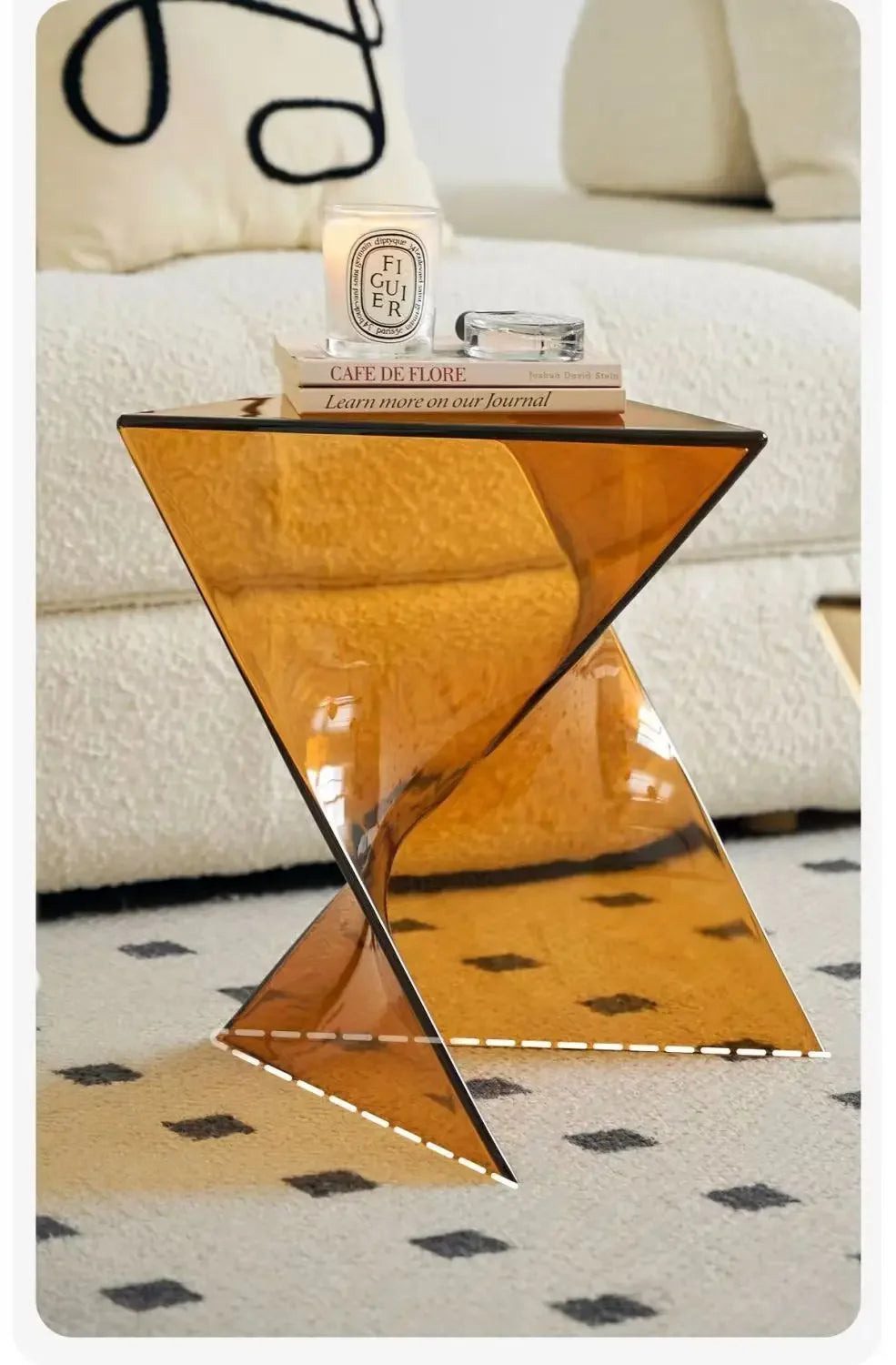 Light Luxury Coffee Table for Home, Transparent Acrylic Sofa Side Table, Designer Small Apartment Simple Bedside Table