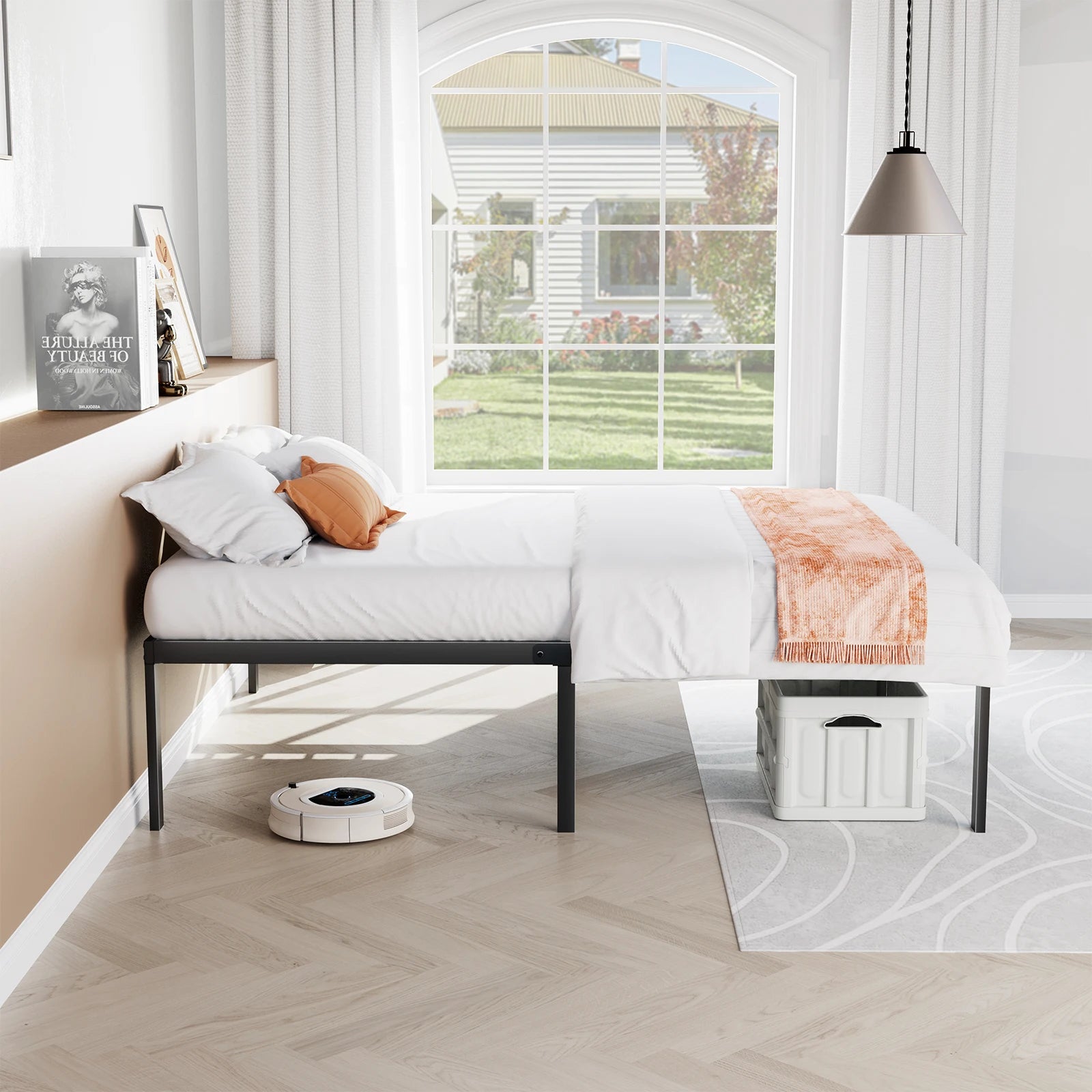 Metal Platform Bed Frame – Twin / Full / Queen / King with Under-Bed Storage