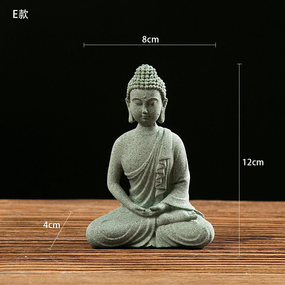 Buddha Statue Fish Tank Decoration Mini Buddhism Figurine Desk Topper Tablescape Decor Home Zen Statue