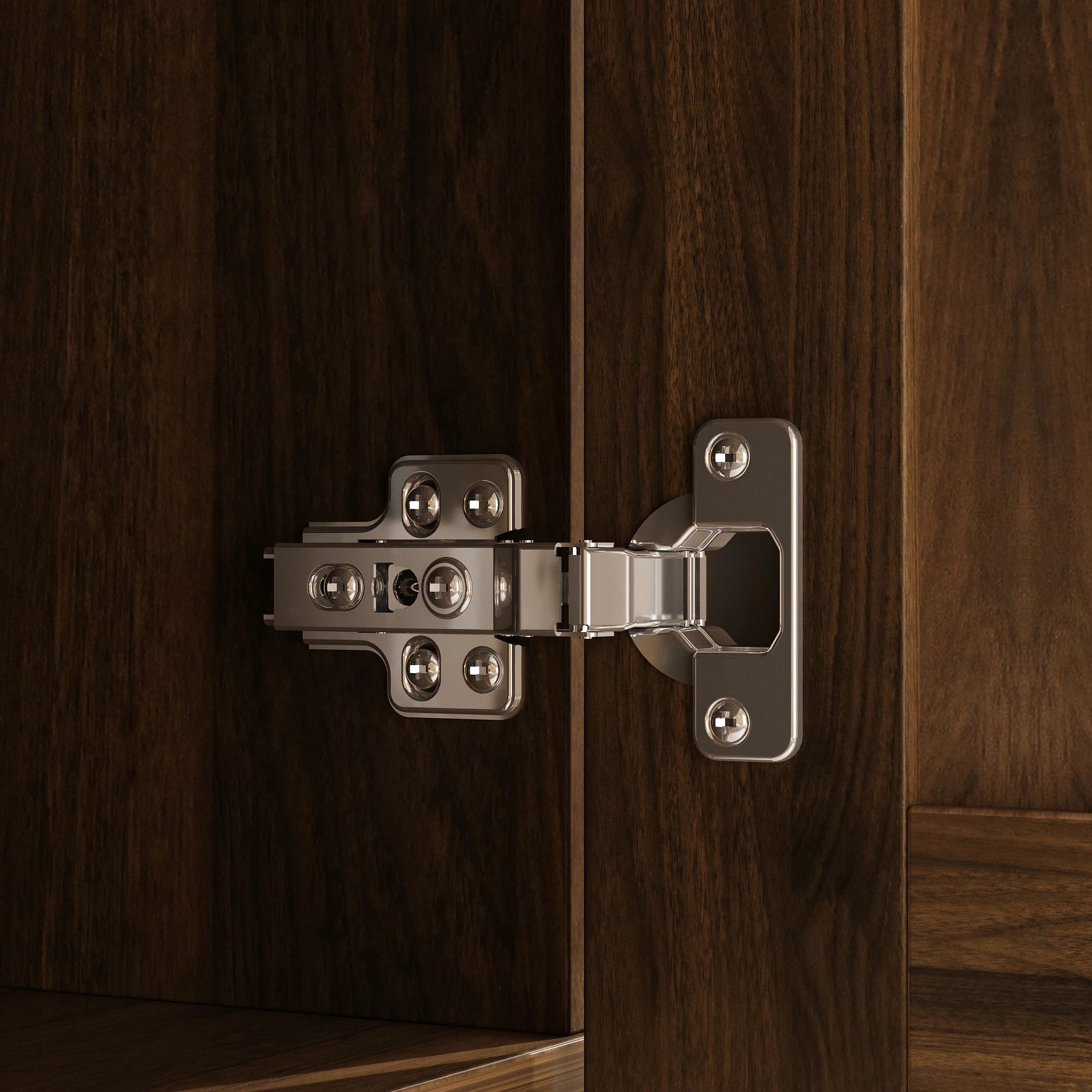 FUFU&GAGA Kitchen Island Sideboard with 2 Drawers & 2 Doors, Buffet Storage Cabinet with Marbling Top & Metal Handles, Brown