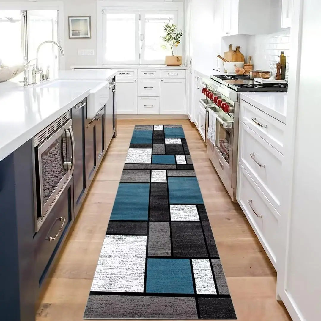 VIKAMA High-Grade Plaid Carpet Kitchen Rug Long Floor Mat Thin Door Mat Living Room Carpet Rug For Bedroom Home Decoration