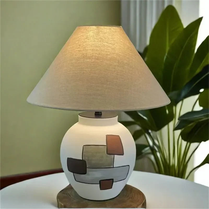 CEDRIC Contemporary Ceramic Table Lamp American Retro Creativity Living Room  Study Villa Hotel Homestay Desk Light