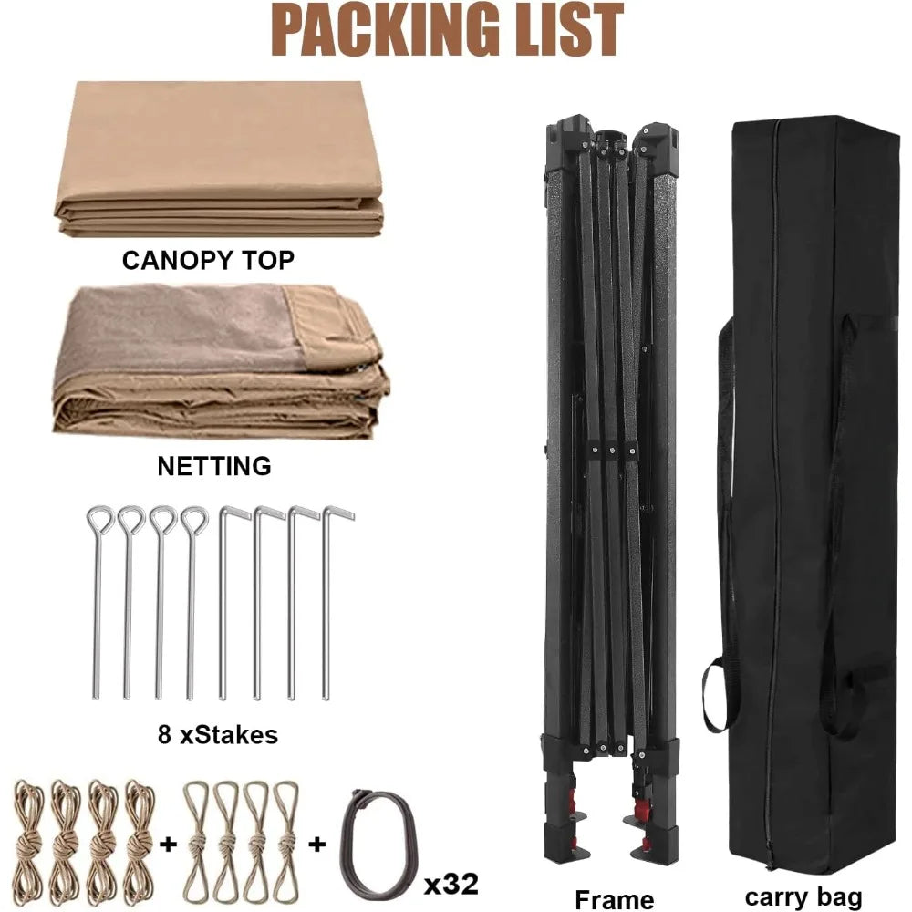 13x13 FT Patio Gazebo Outdoor Pop Up Gazebo with Mesh Walls, Sturdy steel frame, Rainproof and UV resistant Pergola