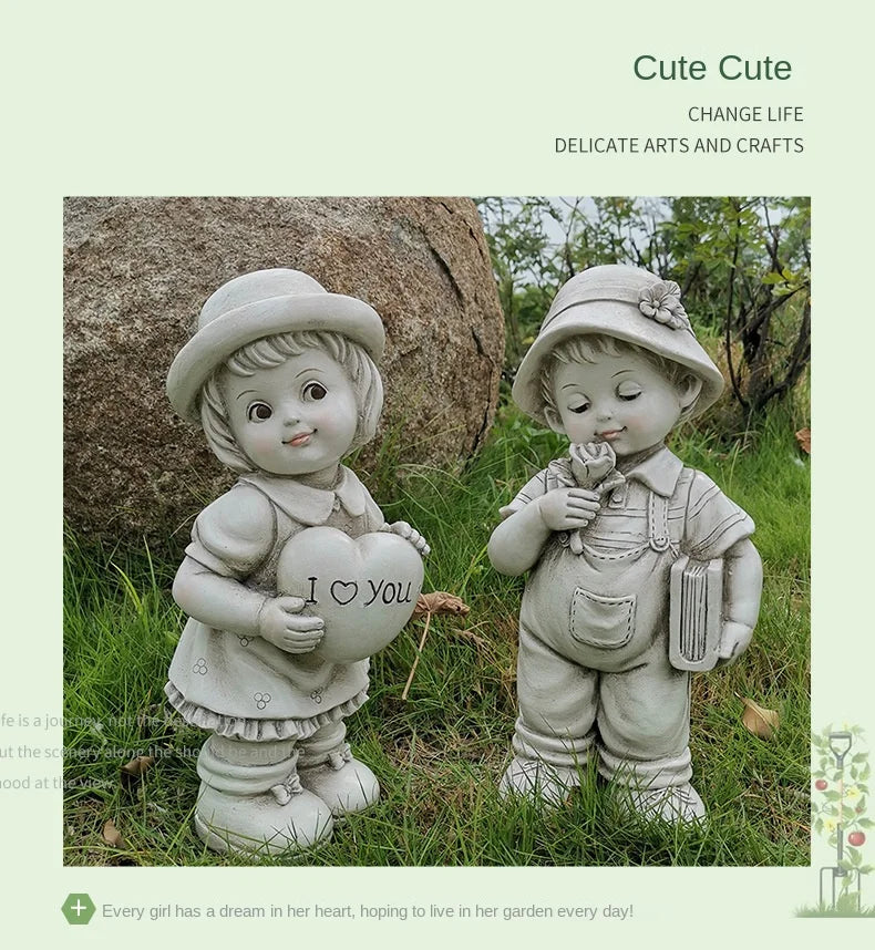 Outdoor Cartoon Garden in the Courtyard, Display Decorations, Landscape Sculpture, Resin Crafts