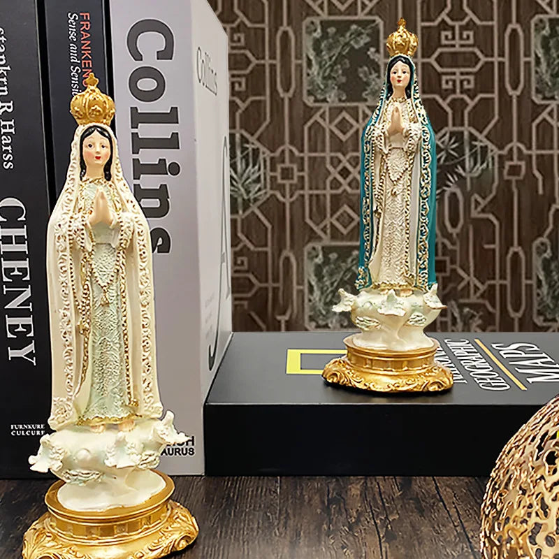 Catholic Statue Our Lady Of Fatima Statue Virgin MaryFigure For Home Tabletop Catholic Decor Statue Resin Figurine