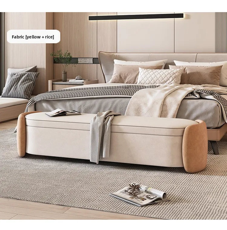 Modern Faux Leather Storage Ottoman Bench – Upholstered End-of-Bed Seat