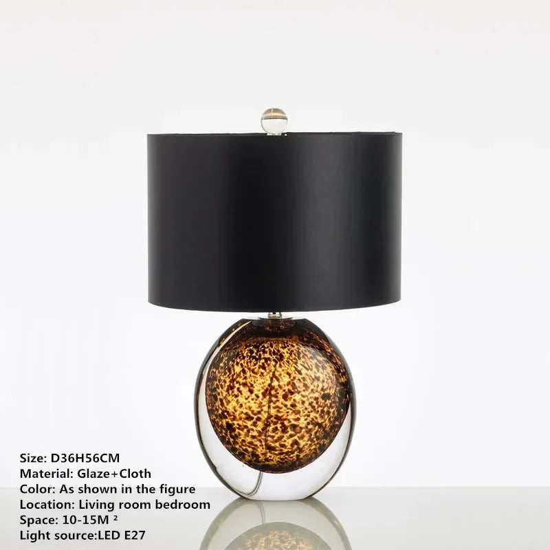 Nordic Modern Glaze Table Lamp Fashionable Art  Iiving Room Bedroom  Hotel LED Personality Originality Desk Light