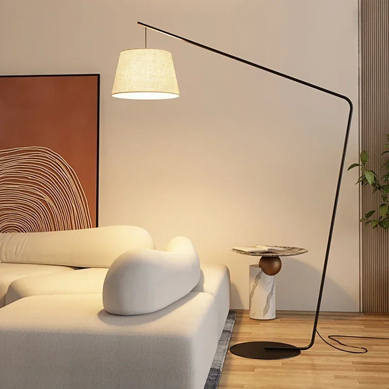 SOFEINA Nordic Black Fishing Floor Lamp Modern Family Living Room Beside The Sofa Creative LED Decorative Standing Light