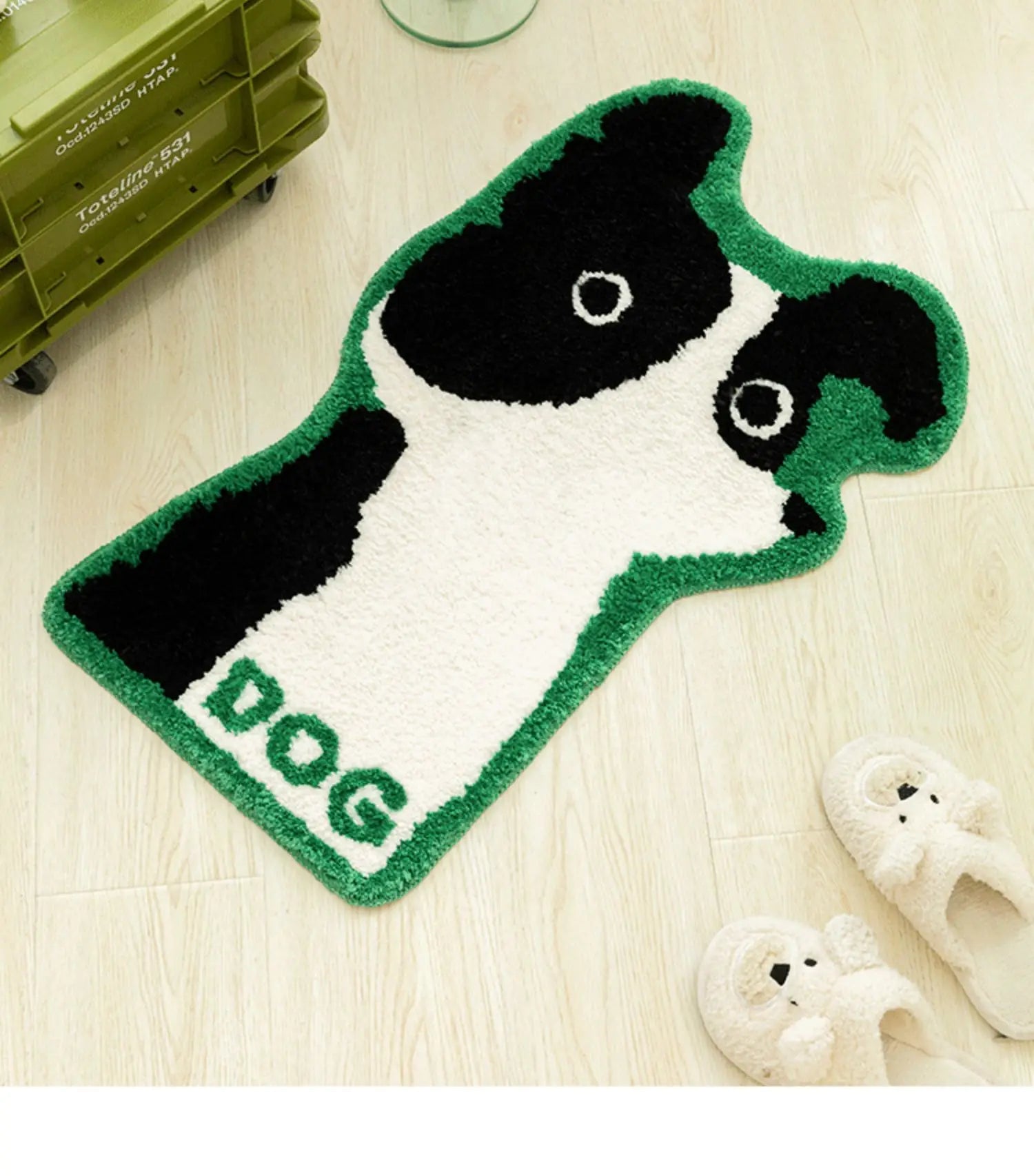 VIKAMA Maltese Cute Dog Short Plush Bedroom Bedside Girly Carpet Bathroom Absorbent Wearable Floor Mat Home Decoration