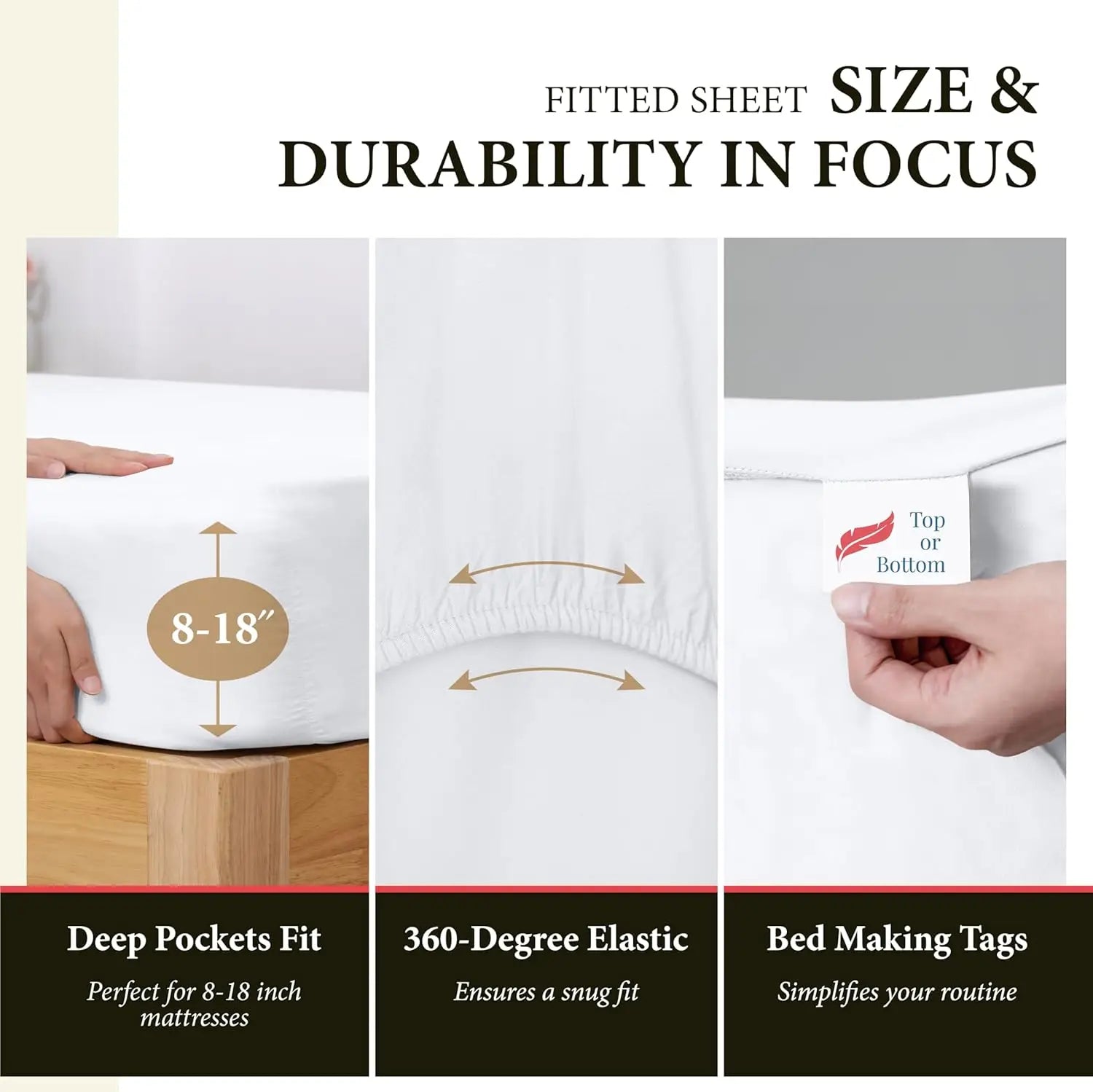 Sheets 100% Egyptian Cotton Full Size Sheet Set- for Full Size Bed (4 Pc, White),16" Deep Pocket Sateen Weave Bedsheet