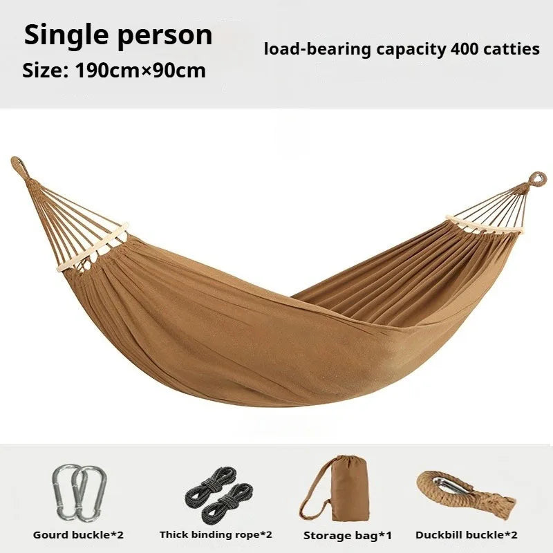 Hammock outdoor swing, anti - rollover for outdoor picnic, beach camping. Suitable for indoor use at home, for single or double